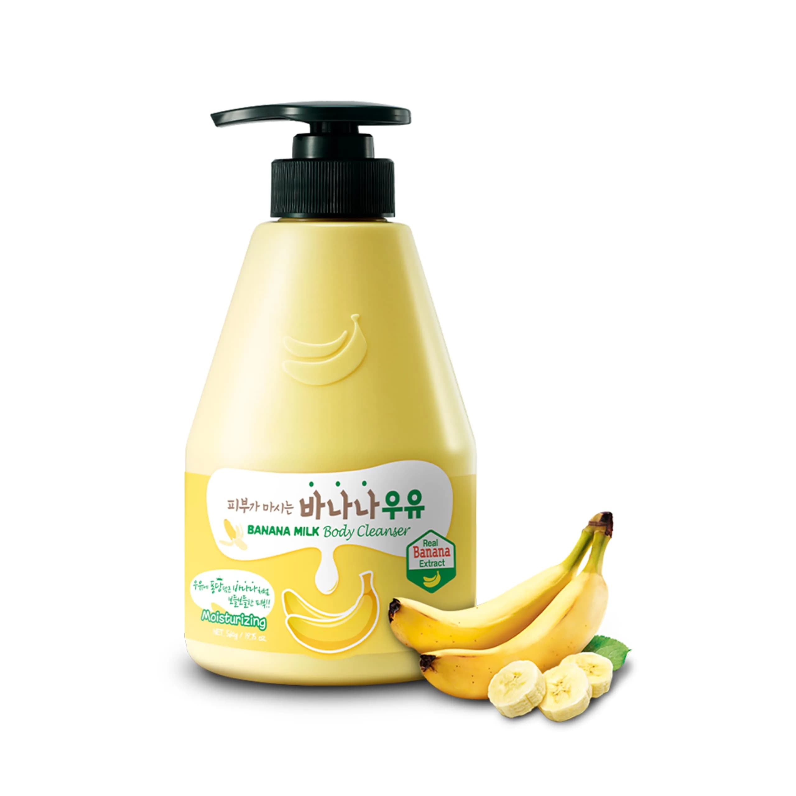 Kwailnara Banana Milk Body Wash 560ml (19.75 Fl Oz) | Korean Cleanser for Soft, Hydrated Skin — Banana