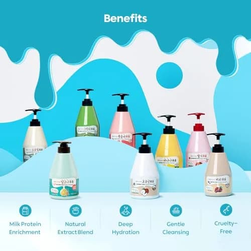 Kwailnara Banana Milk Body Wash 560ml (19.75 Fl Oz) | Korean Cleanser for Soft, Hydrated Skin thumbnail 3