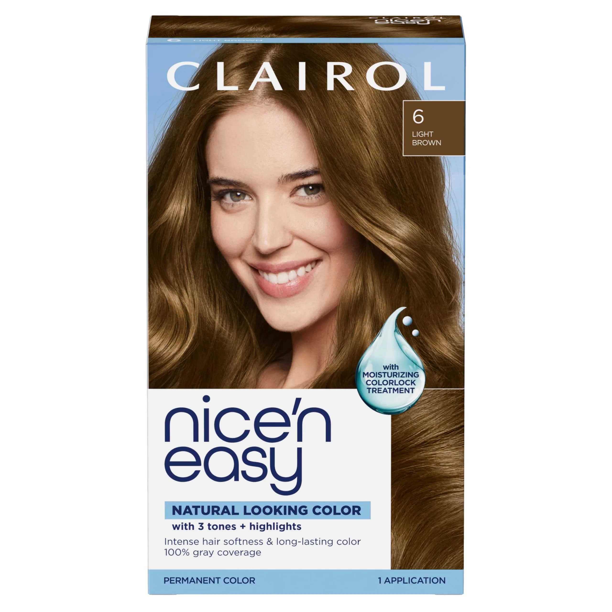 Clairol Nice'n Easy Permanent Hair Dye 6 Light Brown | Single Pack - main product image