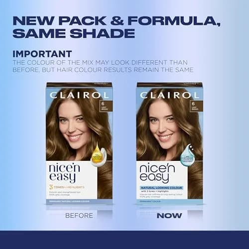 Clairol Nice'n Easy Permanent Hair Dye 6 Light Brown | Single Pack thumbnail 2