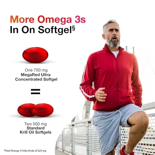 MegaRed Antarctic Krill Oil 750mg Softgels (80 Count) | Heart Health Omega-3 Supplement thumbnail 5