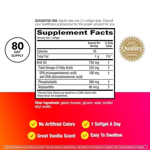 MegaRed Antarctic Krill Oil 750mg Softgels (80 Count) | Heart Health Omega-3 Supplement thumbnail 6
