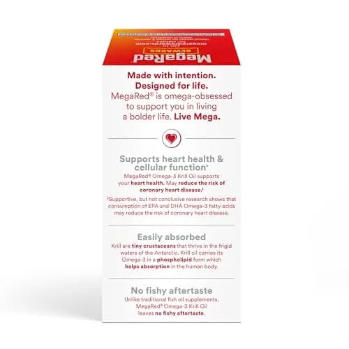 MegaRed Antarctic Krill Oil 750mg Softgels (80 Count) | Heart Health Omega-3 Supplement thumbnail 9