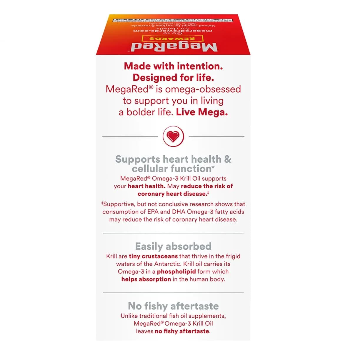 MegaRed Antarctic Krill Oil 750mg Softgels (80 Count) | Heart Health Omega-3 Supplement - view 3