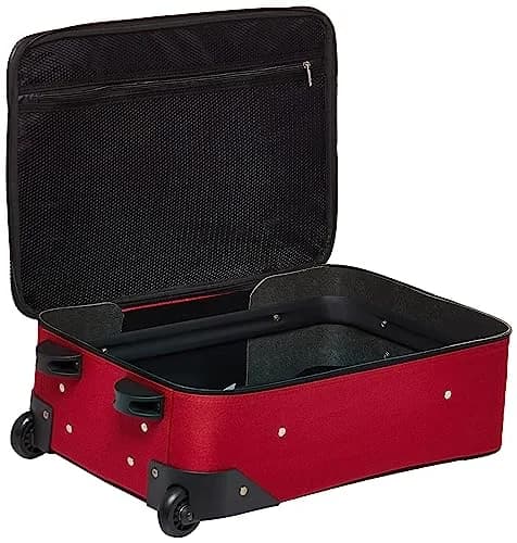 American Tourister Fieldbrook XLT Softside Luggage Set 3-Piece | Lightweight Polyester, Red/Black thumbnail 5