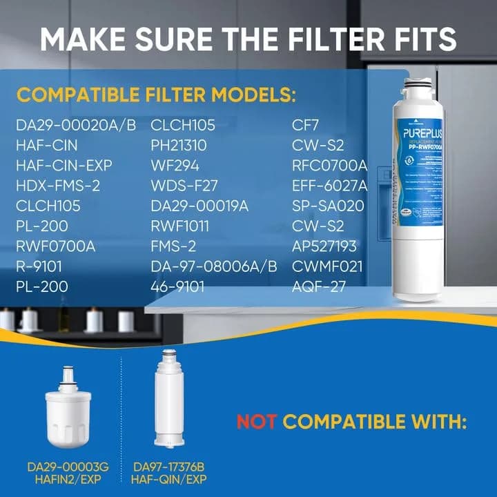 PUREPLUS RWF0700A Water Filter Replacement for Samsung HAF-CIN/EXP | NSF Certified, 3 Pack thumbnail 2