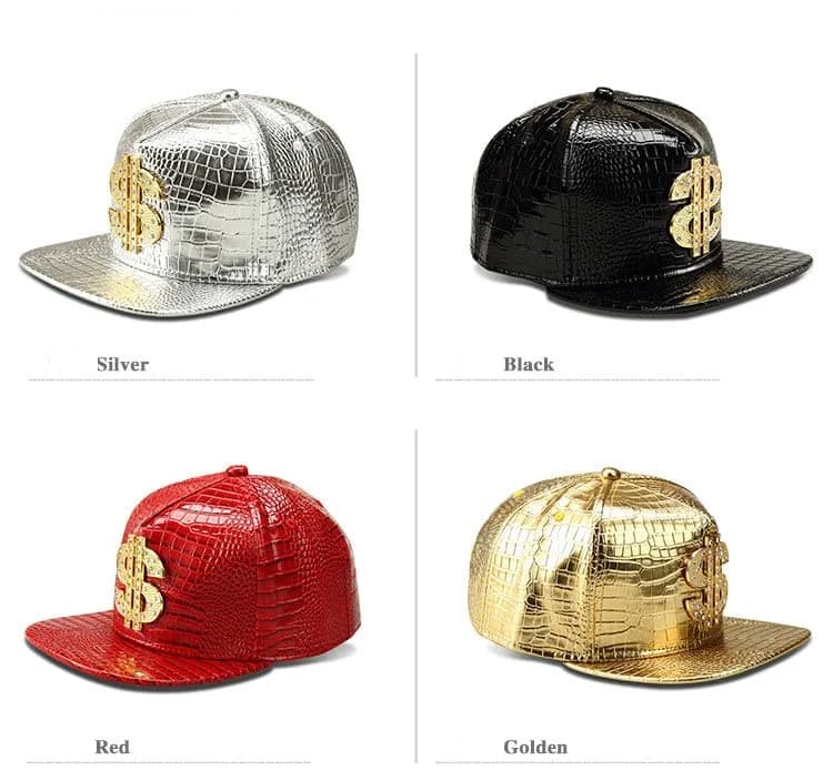 Wikavanli Silver Hip Hop Hat with Flat Brim and Snapback Closure | Adjustable for Men and Women thumbnail 5