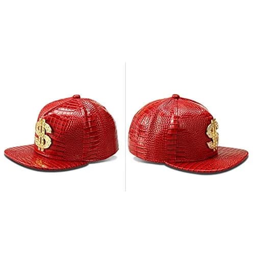 Wikavanli Red Hip Hop Hat Flat-Brimmed Rock Cap Adjustable Snapback for Men and Women thumbnail 3