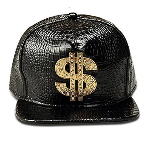 Wikavanli Black Hip Hop Hat Flat-Brimmed Rock Cap Adjustable Snapback for Men and Women thumbnail 2