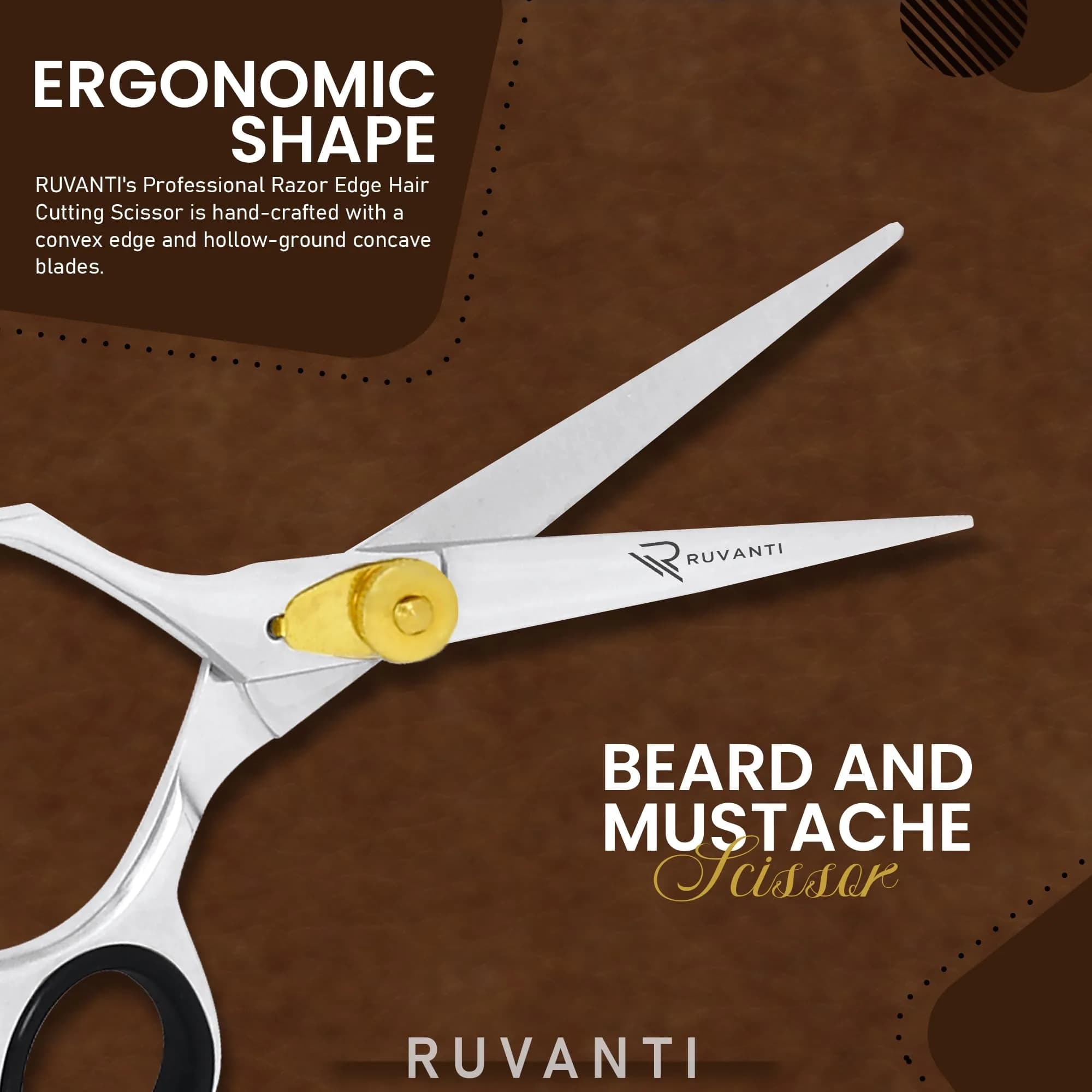 RUVANTI Professional Hair Cutting Shears 6.5" Japanese Steel | Precision Barber Scissors for Salon & Home Use - view 5