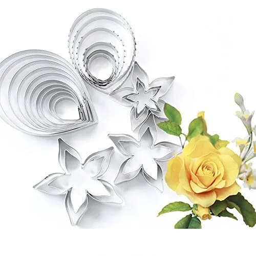 KALAIEN 23pcs Rose Petal Cutter Set for Fondant & Gum Paste | Stainless Steel Flower Moulds thumbnail 6