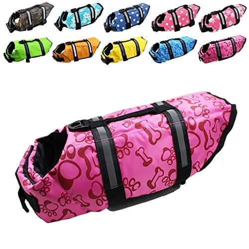 SNIK-S Dog Life Jacket with Reflective Stripes & Adjustable Belt for Short Nose Dogs (X-Small, Pink) thumbnail 1