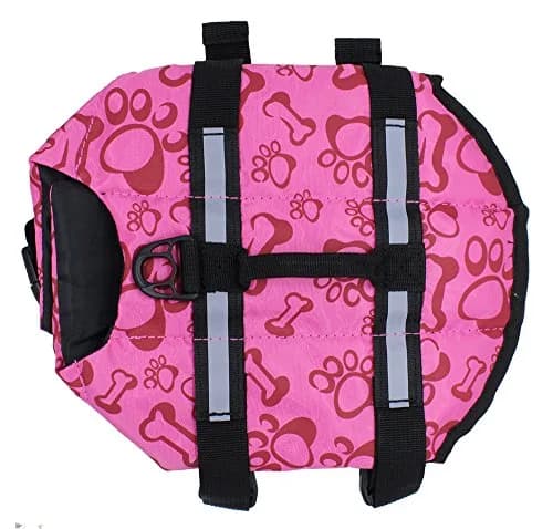 SNIK-S Dog Life Jacket with Reflective Stripes & Adjustable Belt for Short Nose Dogs (X-Small, Pink) thumbnail 4