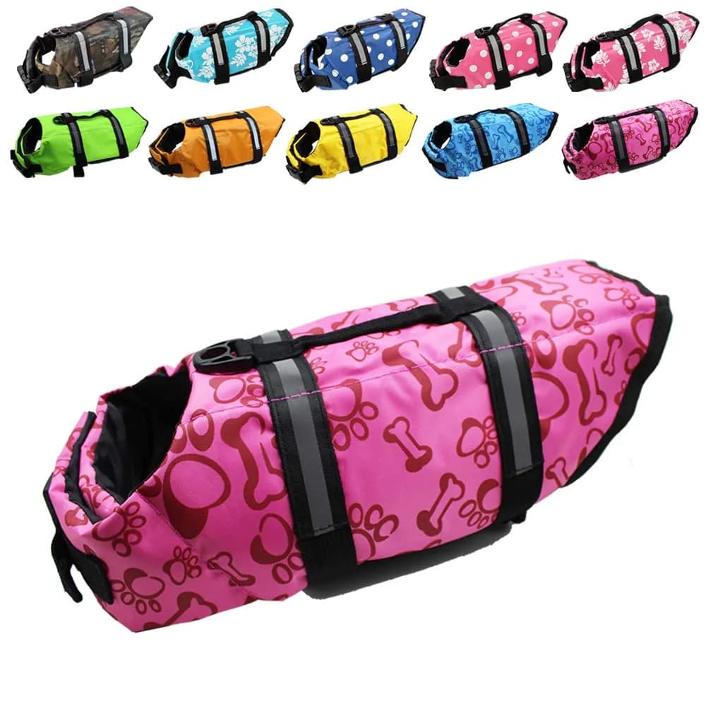 SNIK-S Dog Life Jacket Preserver with Reflective Stripes & Adjustable Belt | Water Safety Gear for Small & Medium Dogs — Pink