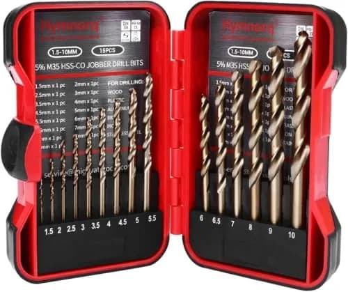 HYMNORQ M35 Cobalt Drill Bit Set 1.5-10mm (15-Piece) | Industrial Grade HSS-Co for Hard Metals thumbnail 1