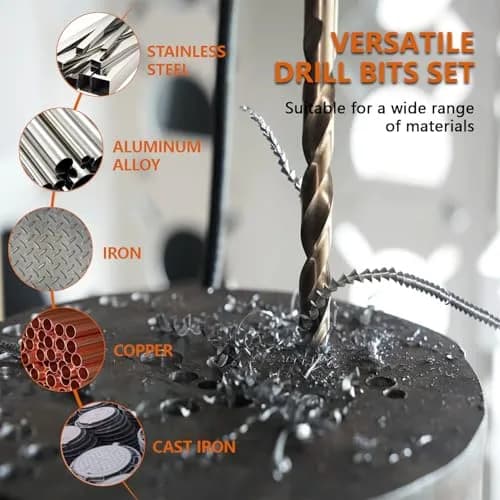 HYMNORQ M35 Cobalt Drill Bit Set 1.5-10mm (15-Piece) | Industrial Grade HSS-Co for Hard Metals thumbnail 6