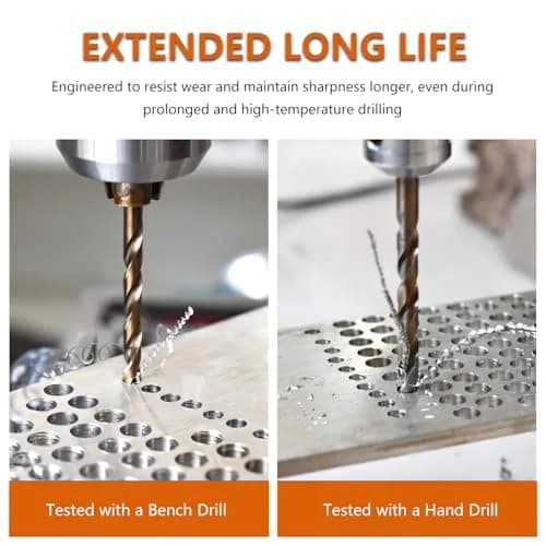 HYMNORQ M35 Cobalt Drill Bit Set 1.5-10mm (15-Piece) | Industrial Grade HSS-Co for Hard Metals thumbnail 7