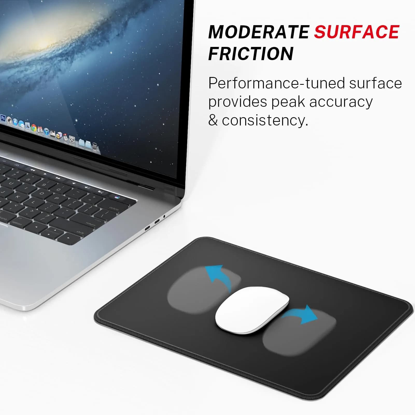 MROCO Essential Black Mouse Pad for Office & Gaming - 11 x 8.5 Inch - view 2