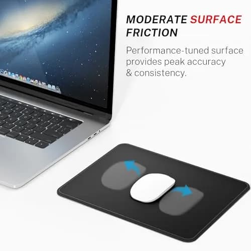 MROCO Essential Office & Gaming Mouse Pad 8.5 x 11 Inches Black | Smooth Glide & Precise Tracking thumbnail 2