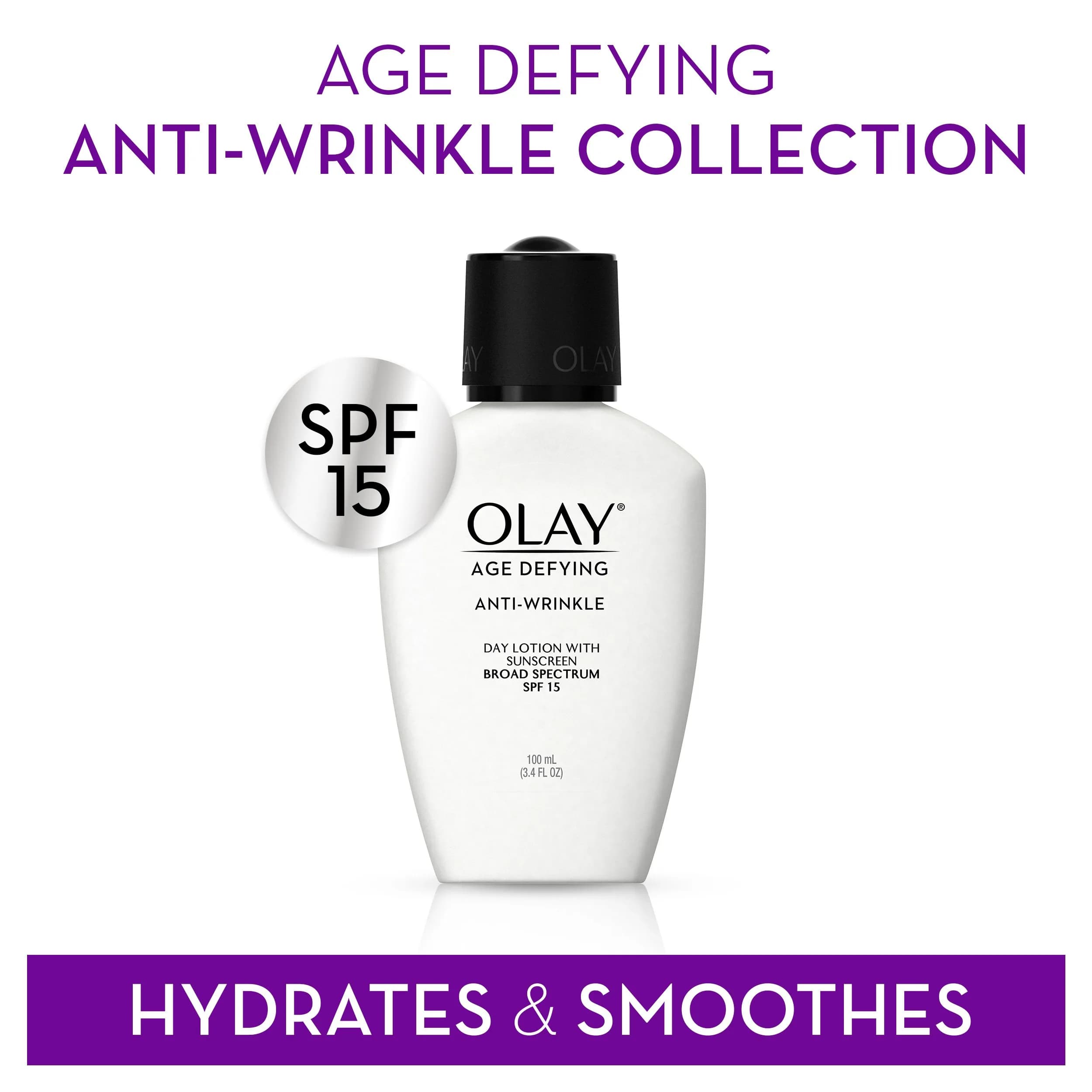 Olay Age Defying Anti-Wrinkle Day Face Lotion with Sunscreen SPF 15, 10.2 fl oz (307 ml) | Hydrates & Protects Skin - view 3