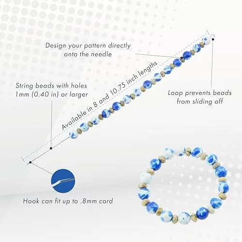 Beadalon Elastic Cord Beading Needle 8 inches | Easy Threading Tool for Jewelry Making thumbnail 4