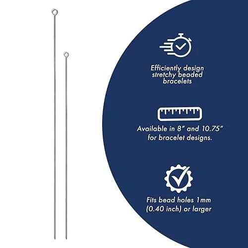 Beadalon Elastic Cord Beading Needle 8 inches | Easy Threading Tool for Jewelry Making thumbnail 3