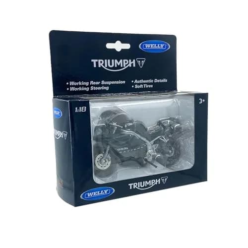 Welly 2002 Triumph Daytona 955i Sport Bike Replica, Black, 1:18 Scale | Realistic Die-Cast Model for Collectors & Decor thumbnail 5