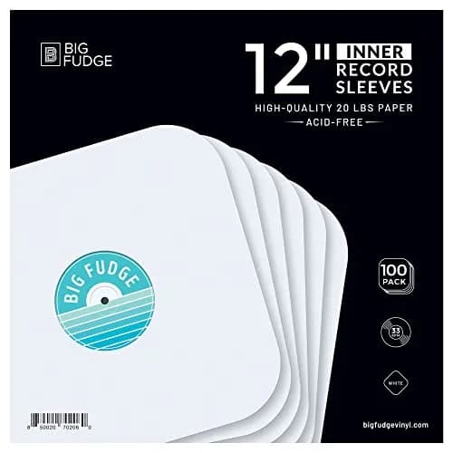 Big Fudge 12" Vinyl Record Inner Sleeves 100 Pack | Heavyweight Acid Free Paper LP Album Protection thumbnail 1