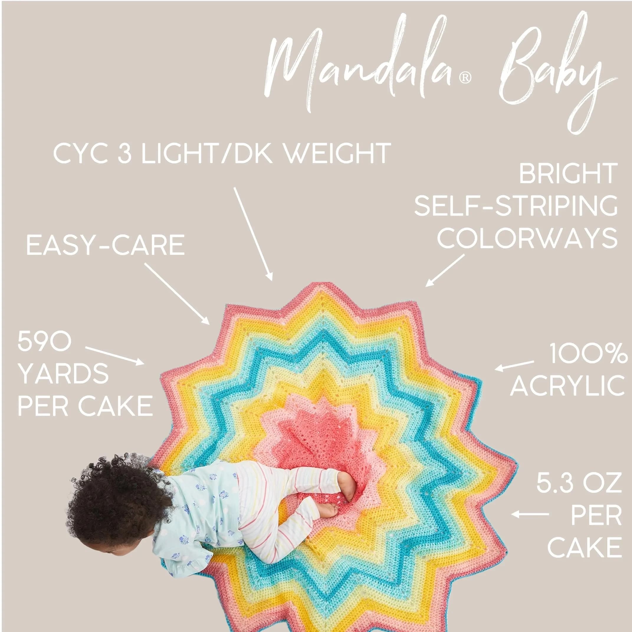 Lion Brand Yarn Mandala Baby Yarn Wishing Well 590 yd (540 m) | CYC #3 Light Acrylic - view 3