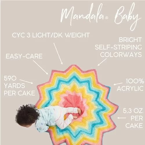 Lion Brand Yarn Mandala Baby Yarn Wishing Well 590 yd (540 m) | CYC #3 Light Acrylic thumbnail 3