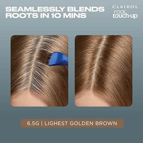 Clairol Root Touch Up Permanent Hair Dye 6.5G Lightest Golden Brown 1.1 Fl Oz (33ml) | 100% Gray Coverage thumbnail 3