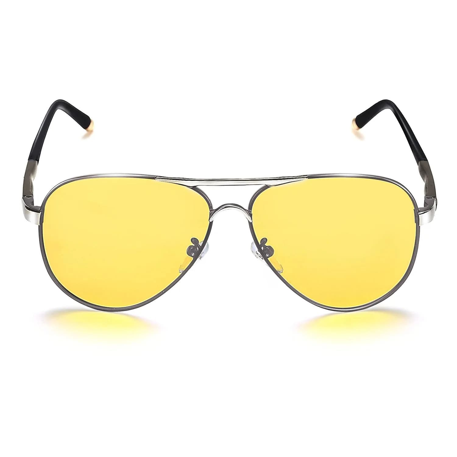 ROCKNIGHT Ruthenium-Amber Polarized Aviator Sunglasses for Men & Women | UV400 Metal Frame - main product image