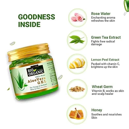 INDUS VALLEY Natural Tulsi Leaf Powder & Organic Aloe Vera Gel Combo | 100g Powder + 175ml Gel | Skin & Hair Care thumbnail 7