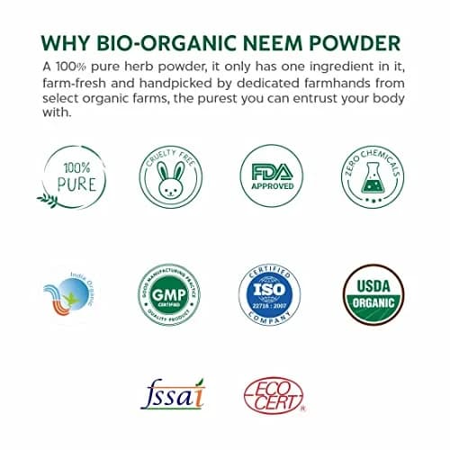 INDUS VALLEY Neem Leaf Powder & Aloe Vera Gel Combo Pack 100g Powder + 175ml Gel | Natural, Organic & Pure thumbnail 4