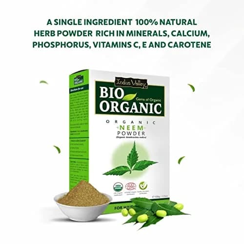 INDUS VALLEY Neem Leaf Powder & Aloe Vera Gel Combo Pack 100g Powder + 175ml Gel | Natural, Organic & Pure thumbnail 2