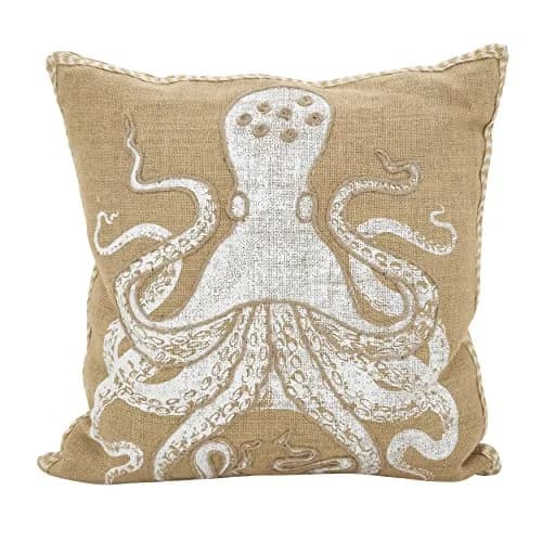 SARO LIFESTYLE Neptunian Collection Down Filled Octopus Throw Pillow 20" | Oceanic Decor thumbnail 1