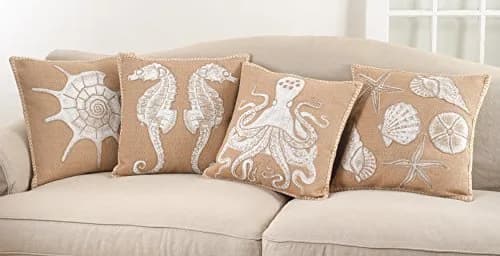 SARO LIFESTYLE Neptunian Collection Down Filled Octopus Throw Pillow 20" | Oceanic Decor thumbnail 3