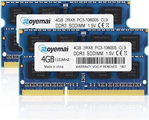 D DUOMEIQI DDR3 1333MHz 8GB Kit (2x4GB) SODIMM RAM | Accelerate Laptop Performance thumbnail 1