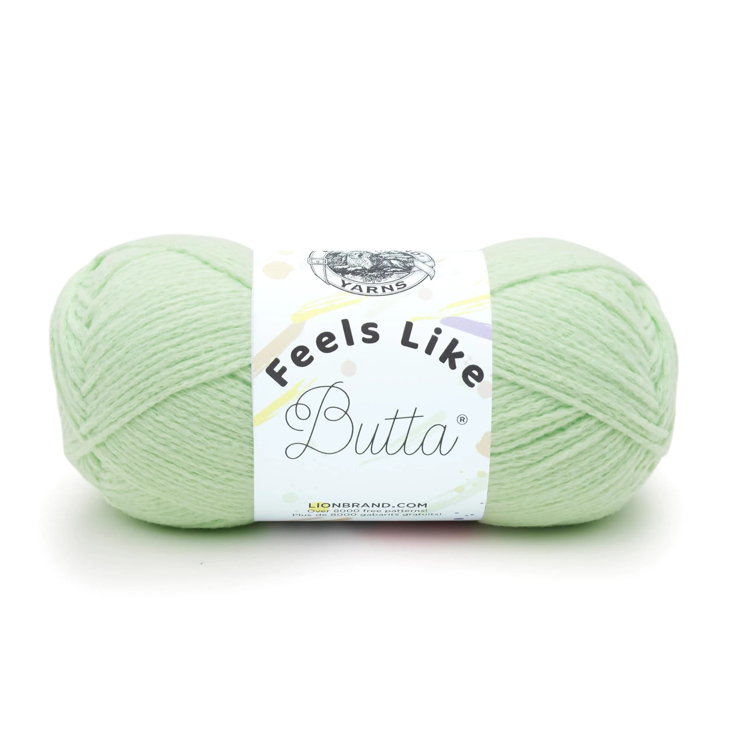 Lion Brand Yarn Feels Like Butta Crochet & Knitting Yarn - Mint, 100g (3.5 oz) | OEKO-TEX Certified Polyester - main product image
