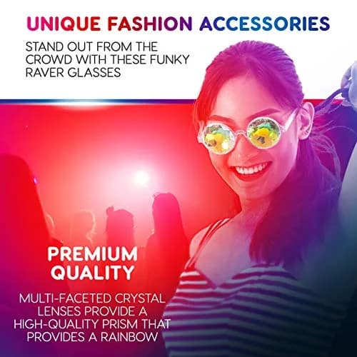 SoJourner Kaleidoscope Glasses Trippy Psychedelic Prism Glasses 3 Pack | Festival Rave Eyewear thumbnail 4