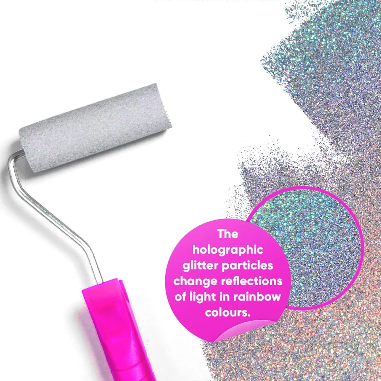 FBGC Holographic Silver Glitter Paint Additive 156 g (5.3 oz) | Adds Sparkle to Walls & Furniture - view 2