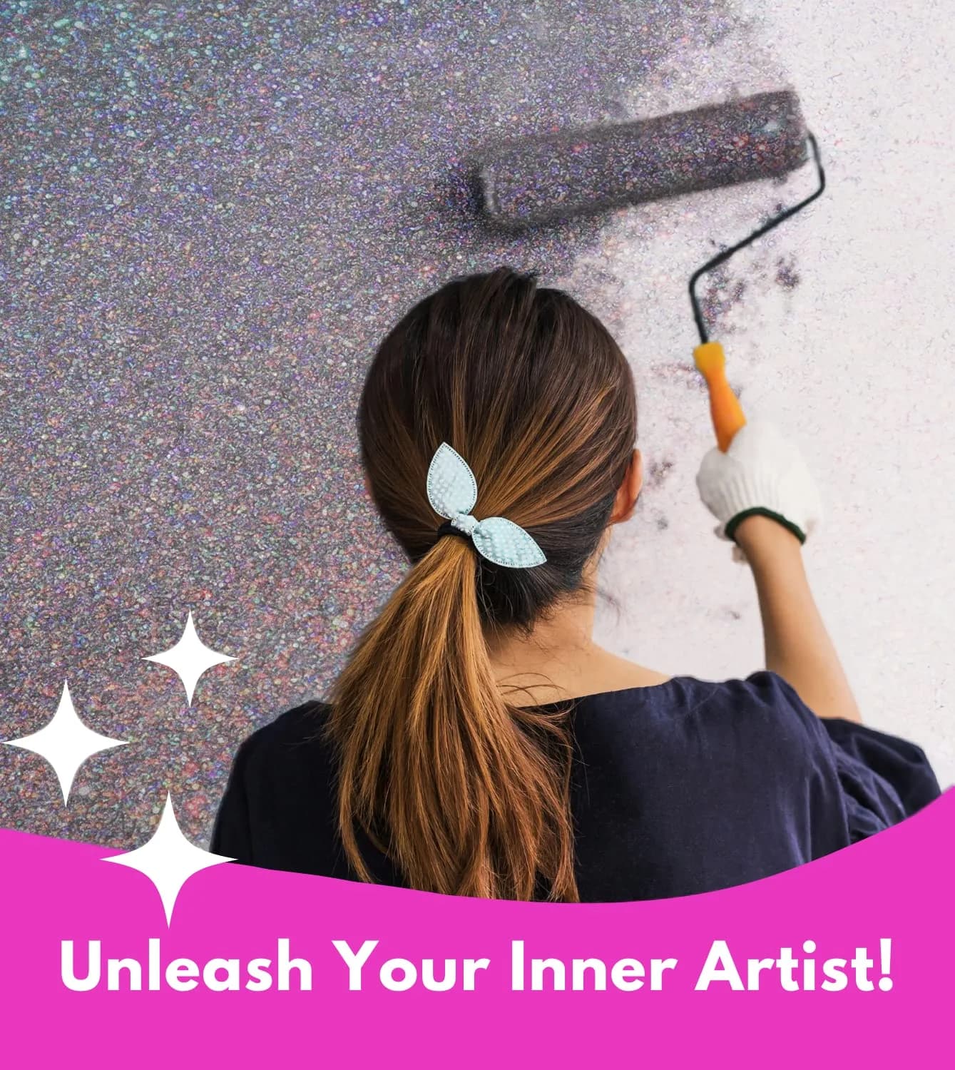 FBGC Holographic Silver Glitter Paint Additive 156 g (5.3 oz) | Adds Sparkle to Walls & Furniture - view 3