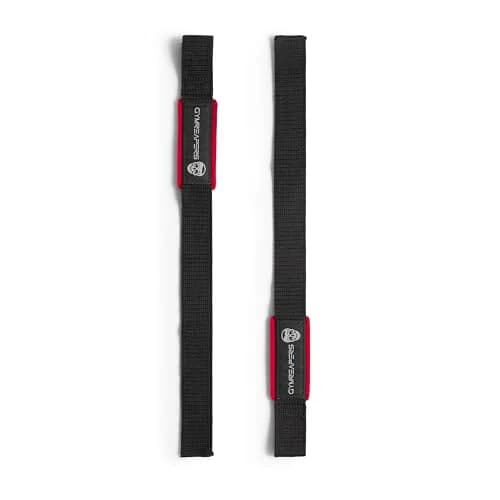 Gymreapers Lifting Wrist Straps with Neoprene Padding & 18" Cotton | Black/Red thumbnail 4