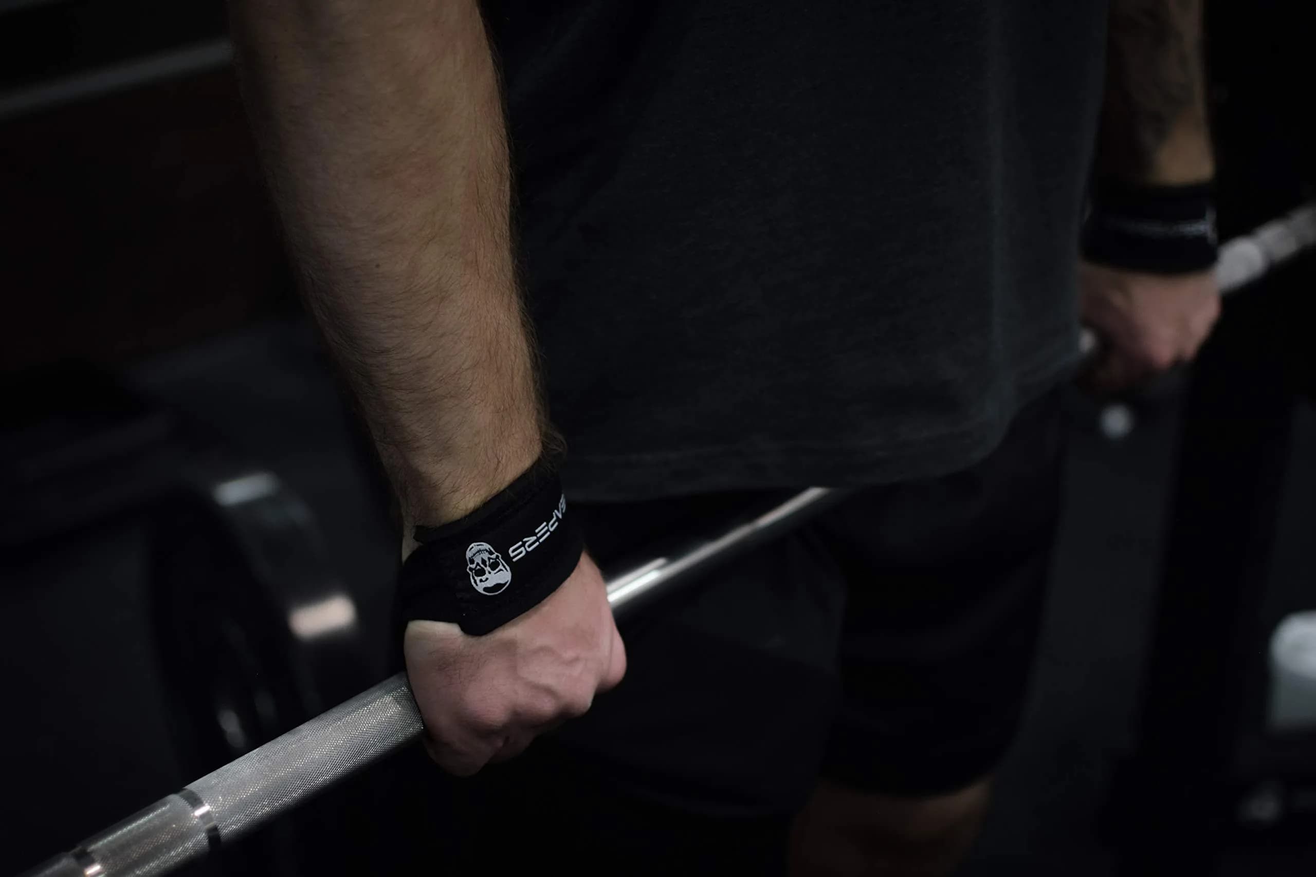 Gymreapers Lifting Wrist Straps for Weightlifting, Bodybuilding, Powerlifting, Strength Training, & Deadlifts - Padded Neoprene with 18" Cotton (Black) | 2 Pack - view 5