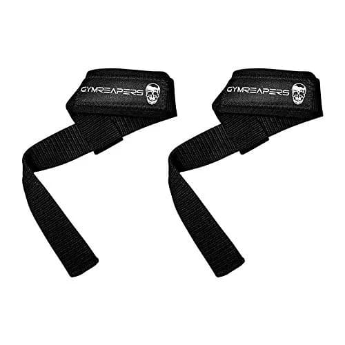 Gymreapers Lifting Wrist Straps for Weightlifting, Bodybuilding, Powerlifting, Strength Training, & Deadlifts - Padded Neoprene with 18" Cotton (Black) | 2 Pack thumbnail 1