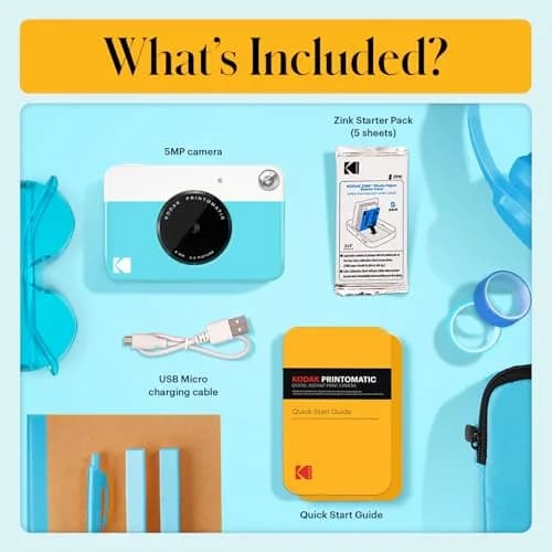 KODAK Printomatic Digital Camera 5MP | Portable Instant Print with Sticky-Back Photos thumbnail 3