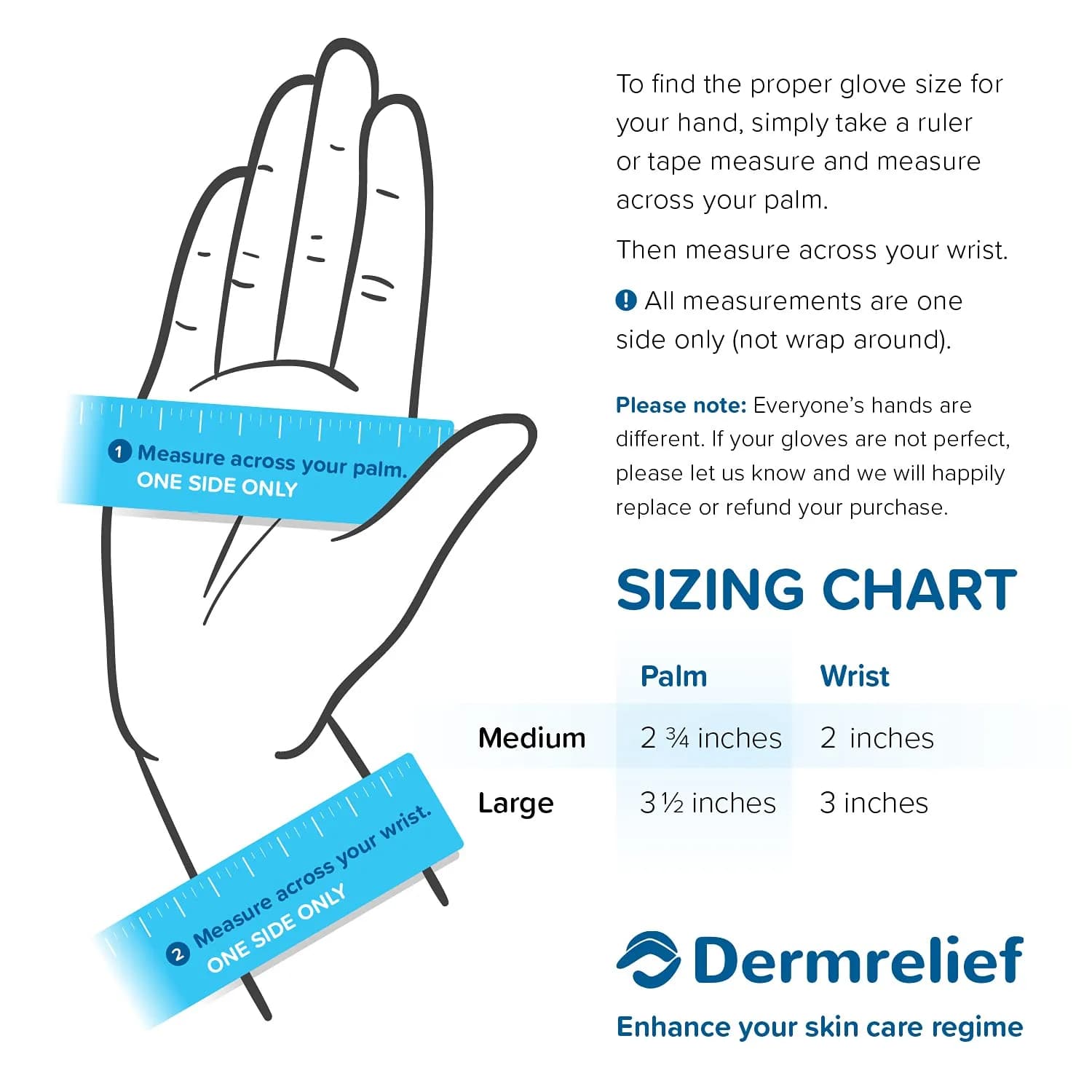 Dermrelief Organic Cotton Gloves for Dry Hands, Eczema & Psoriasis Relief (Large, 3 Pairs, White) | Moisturizing Gloves for Overnight Use - view 6