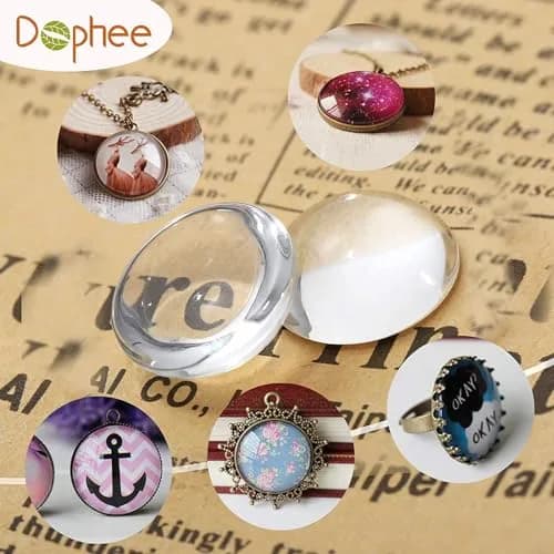 dophee 50mm Glass Cabochons Dome Tiles Flatback for Jewelry Making | Pack of 10 thumbnail 8