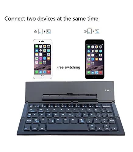 Geyes Foldable Bluetooth Keyboard with Stand | 78-Key QWERTY Layout, Aluminum Alloy, Black thumbnail 3