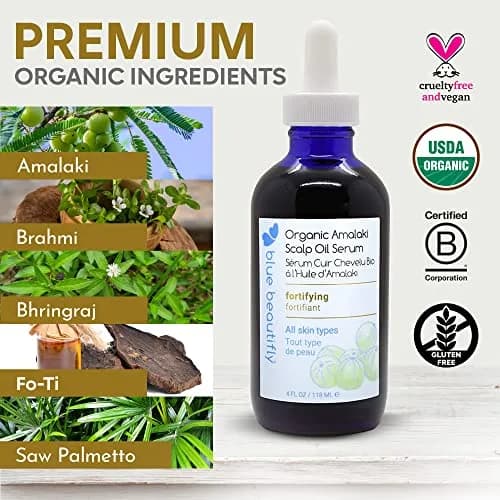 Blue Beautifly Organic Amla Oil for Scalp Serum 4 fl oz | Nourishes & Rejuvenates Hair & Skin thumbnail 3